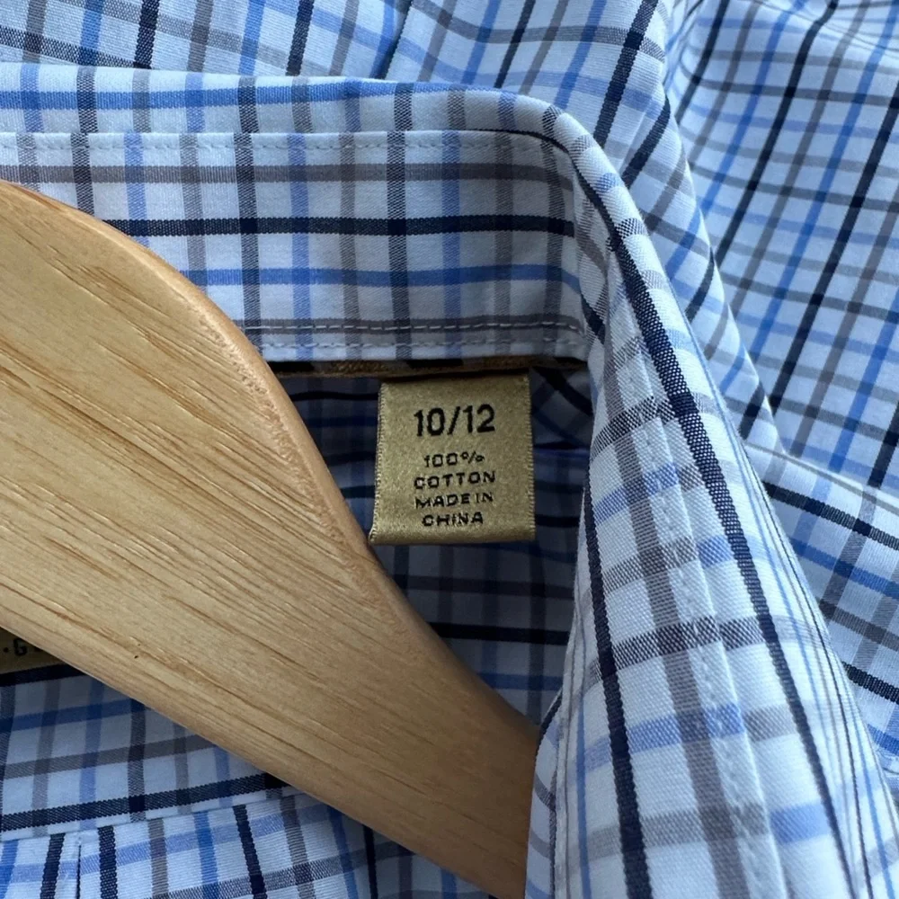 Class Club Blue and White Plaid Boys Shirt - Picture 7 of 7